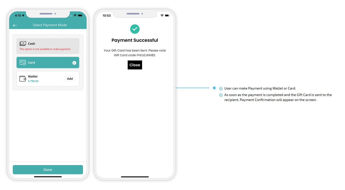 payment using wallet or card