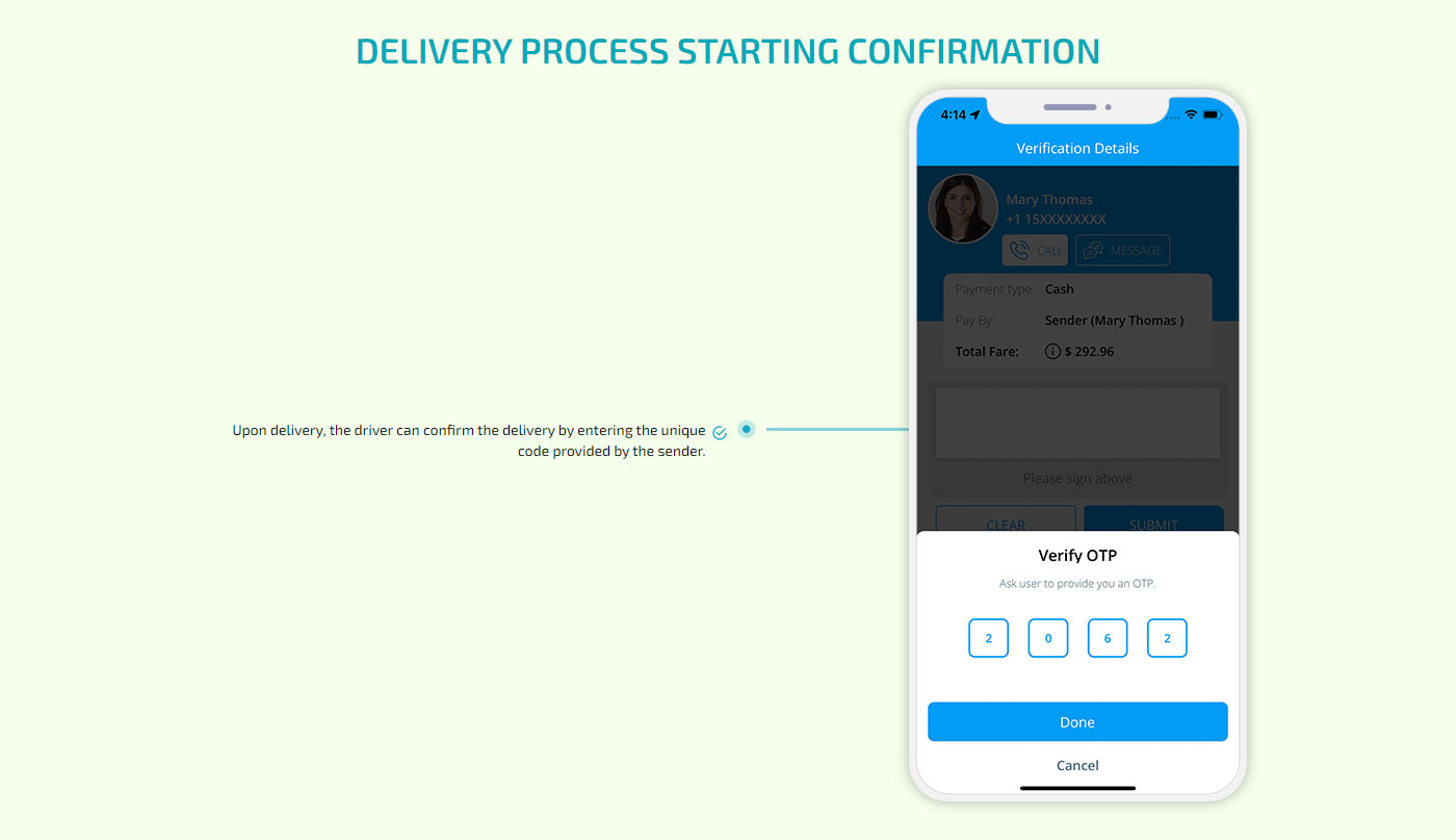 delivery process start