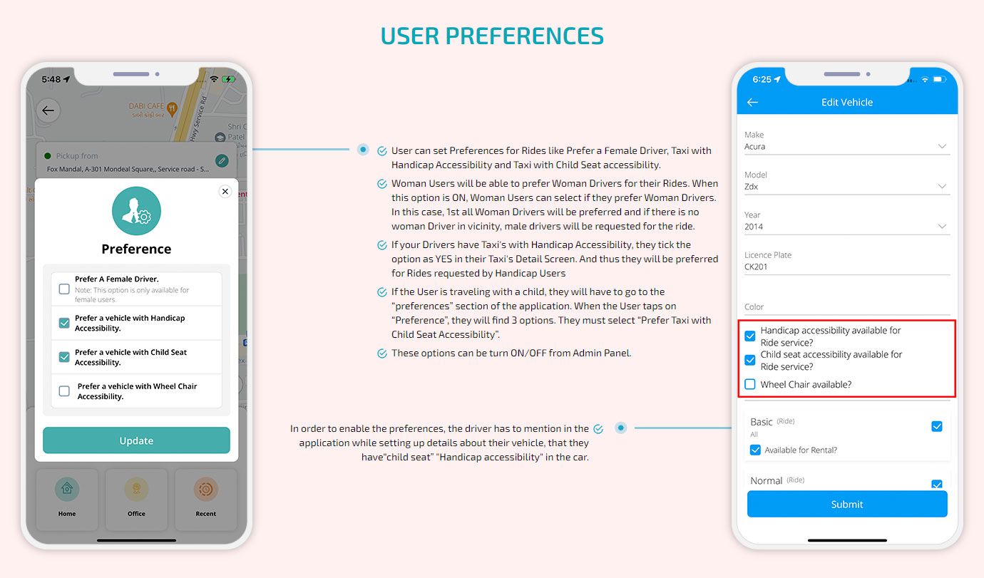 user preferences