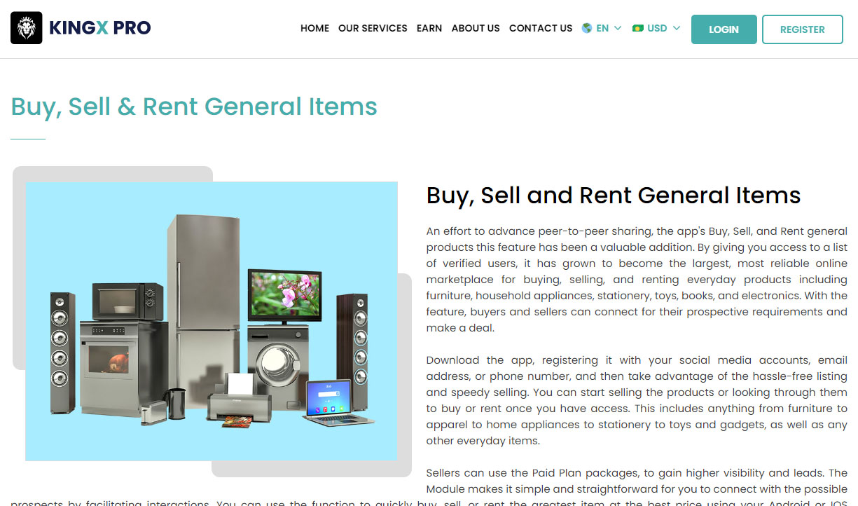 buy sell & rent general items page