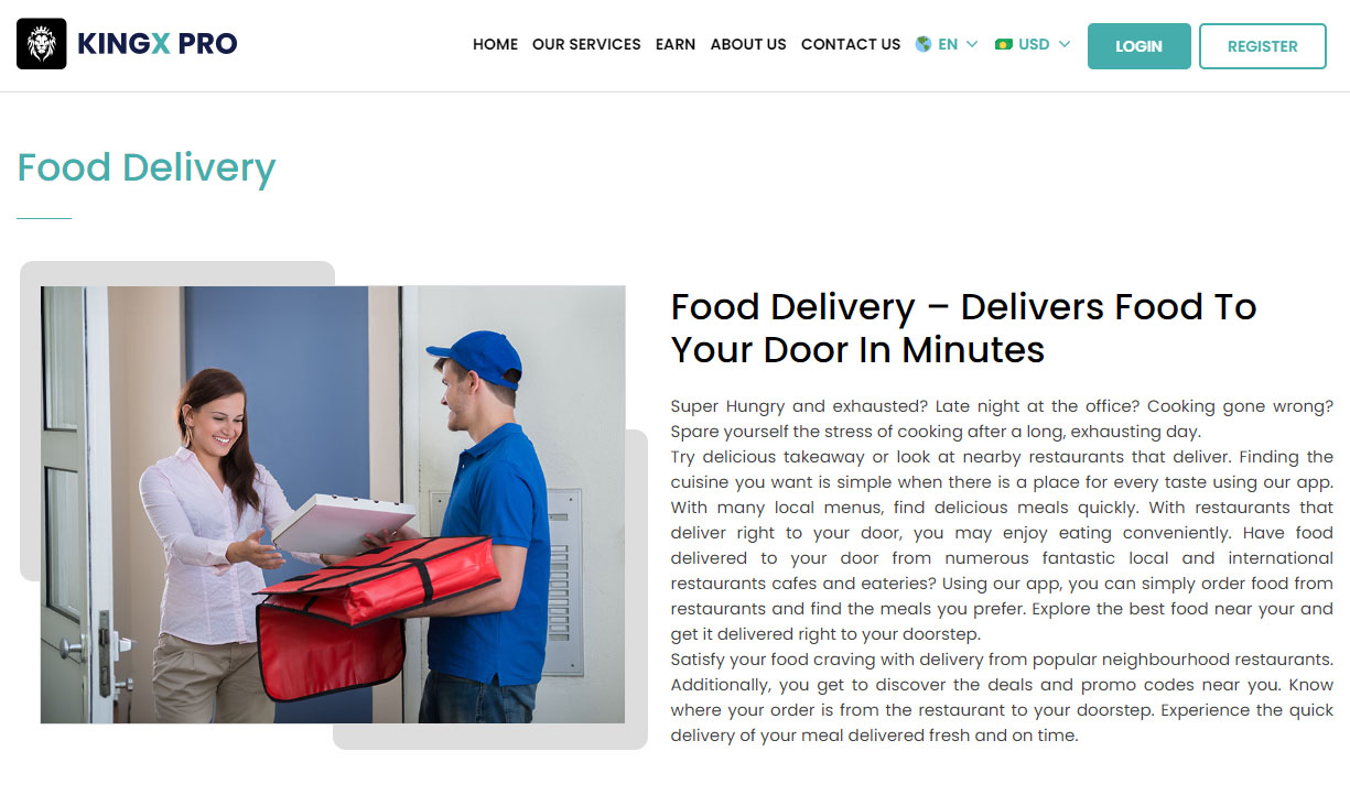 Food Delivery Page